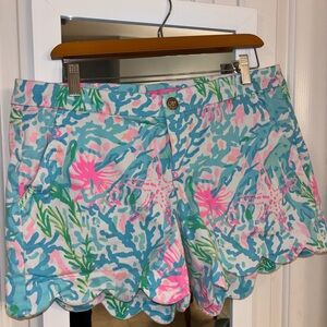 Lilly Pulitzer Blue and Pink Floral Shorts